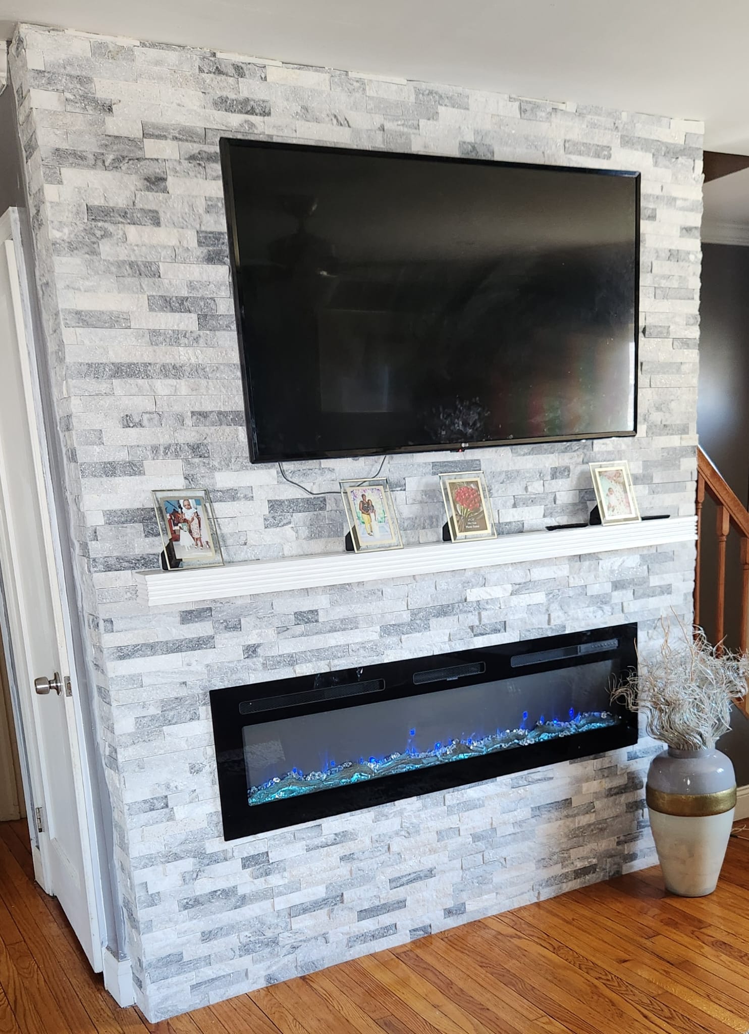 Stone Fireplace Feature Wall